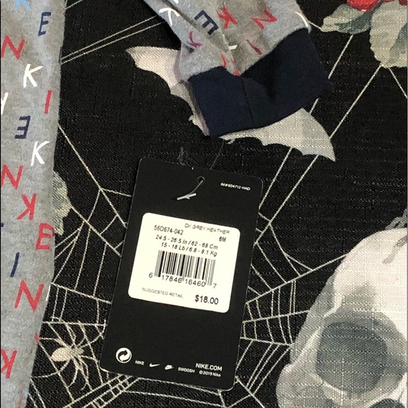 NWT NIKE AIR LOGO KIDS BUTTON ONESIE FOOTSIE 6M - Picture 4 of 13